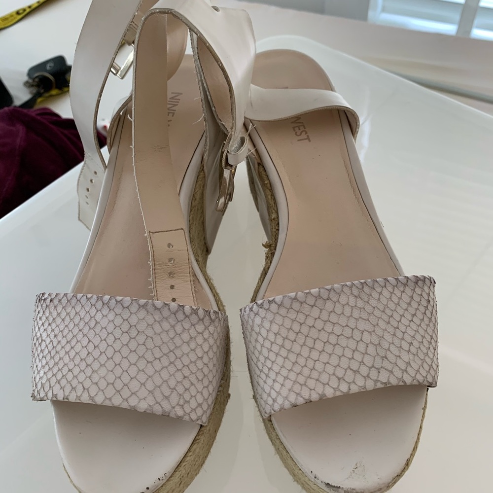 Nine West White Python Wedges - image 2